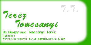 terez tomcsanyi business card